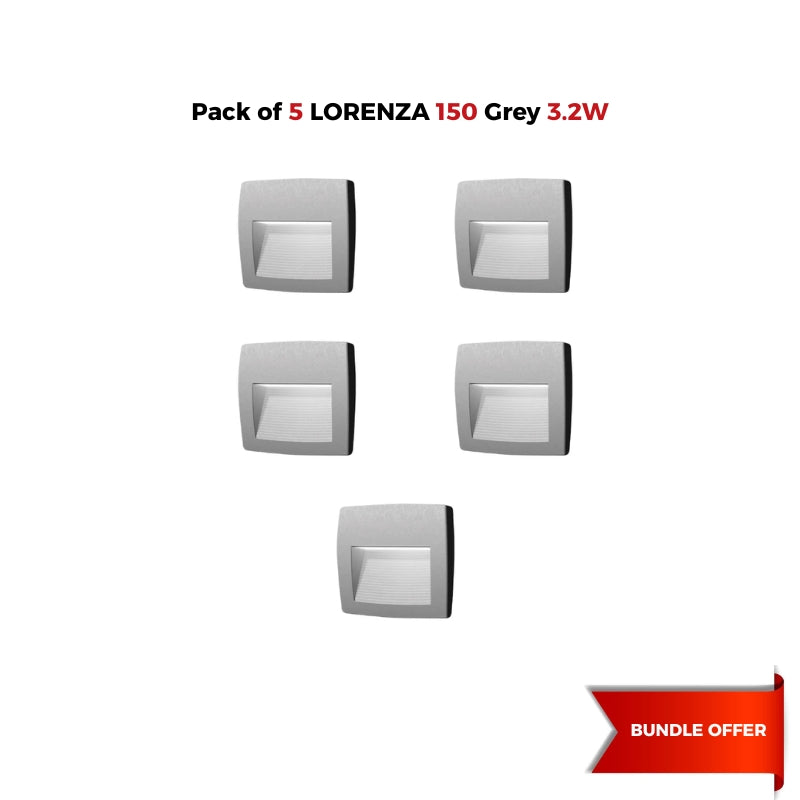 A Bundle of 5 Fumagalli LORENZA 150 (AS1) Grey 3.2 Watt CCT Settable