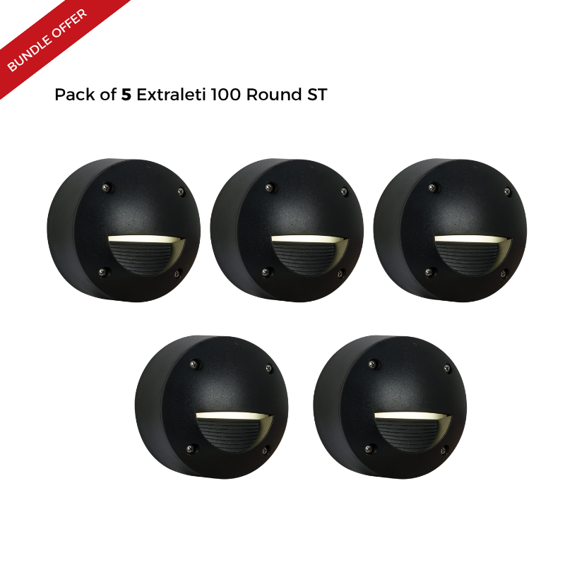 مجموعة من 5 فوماجالي EXTRALETI 100 ROUND ST (2S4) أسود 3 وات قابل للضبط