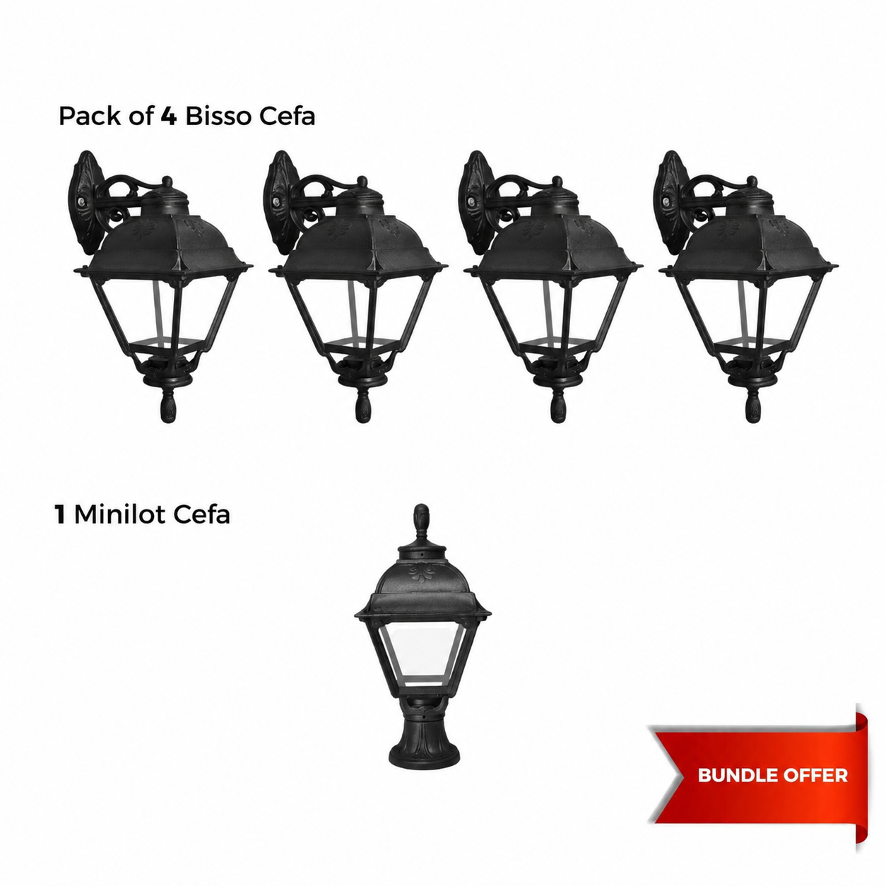 A Bundle of 5 Fumagalli CEFA Lantern Collection Black Opal