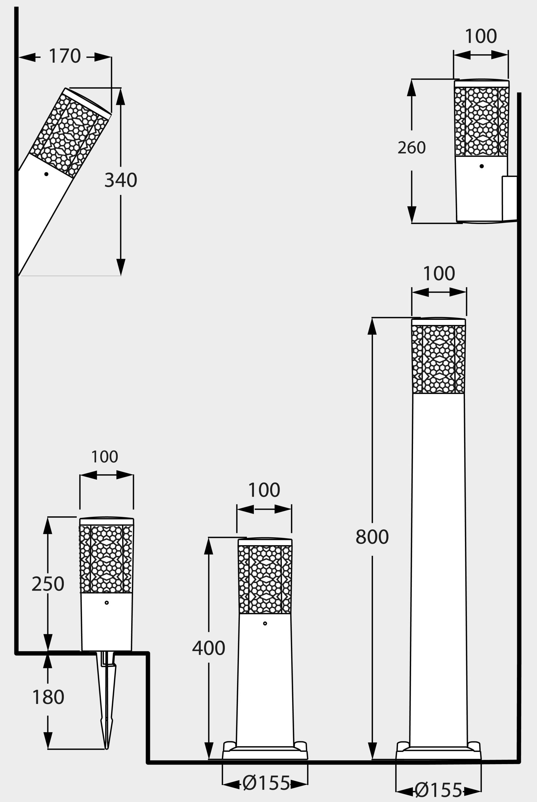 فوماجالي Carlo/Deco-FS (DRE.571) حائط لون أسود 3.5 وات إضاءة قابلة للضبط