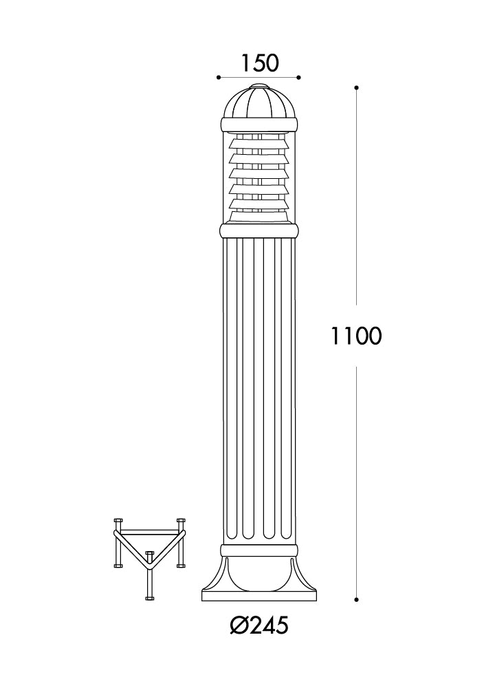 فوماجالي SAURO 1100 (D15.553) لون أسود E27