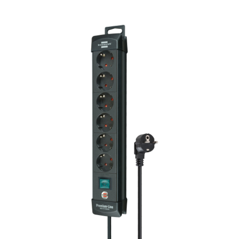 Premium-Line Power Strip with Switch – 6 Ways – 3 m