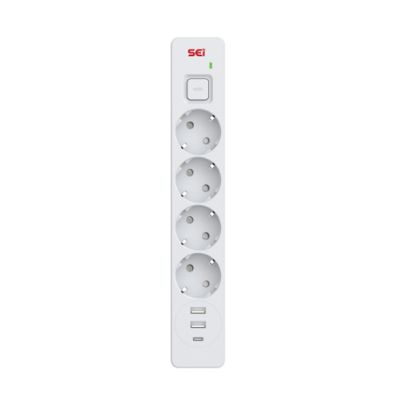Socket 4-Way Schuko16A 250v USB Port A+A+C