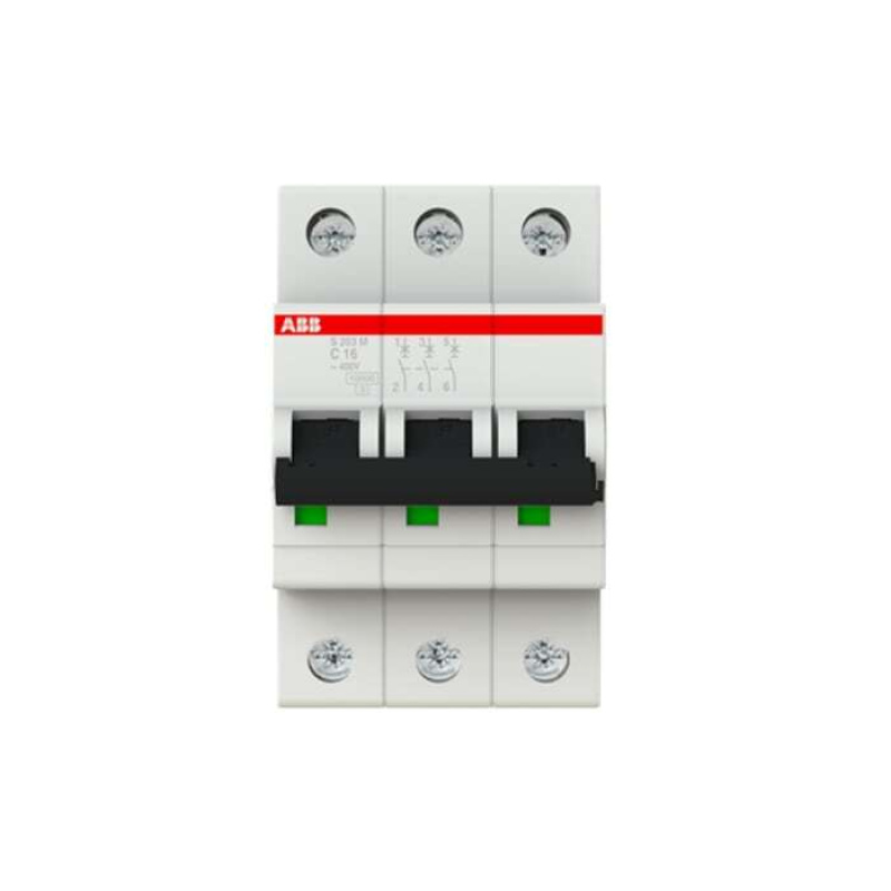 ABB Miniature Circuit Breaker S203 3 Pole 16A 10kA Type C