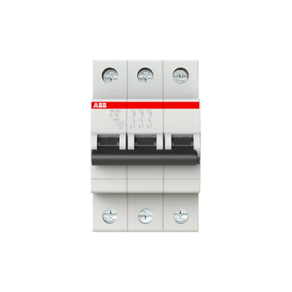 ABB Miniature Circuit Breaker SH203 3 Pole 10A 6kA Type C