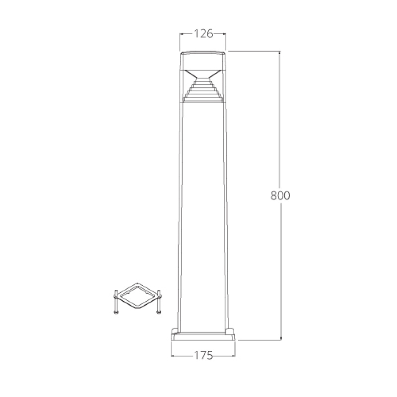 Fumagalli ESTER 800 Bollard (DS1.561) Grey 10 Watt with CCT settable