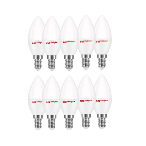 A Bundle of 10 Candle led Lamp 6 watt Daylight ( White Color )