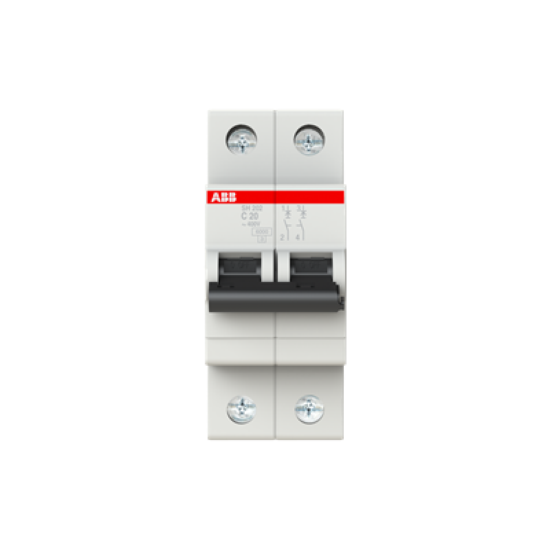 ABB Miniature Circuit Breaker SH202 2 Pole 20A 6kA Type C