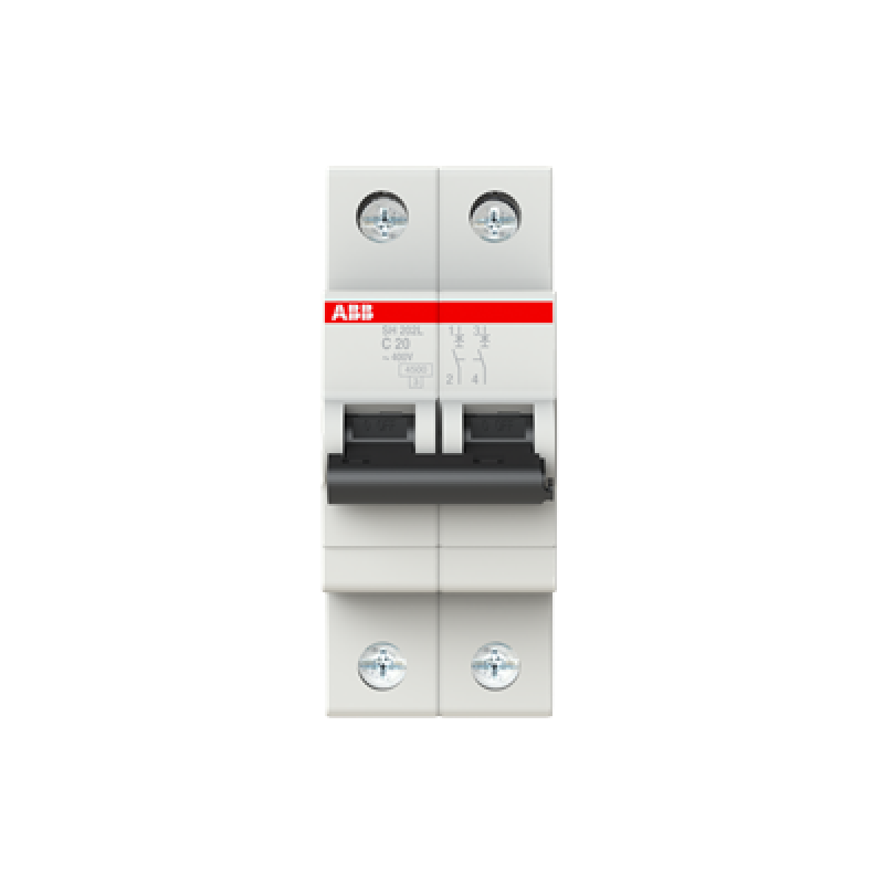 ABB Miniature Circuit Breaker SH202L 2 Pole 20A 4.5kA Type C