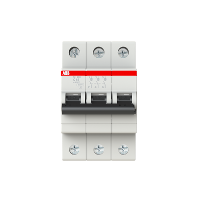 ABB Miniature Circuit Breaker SH203 3 Pole 63A 6kA Type C