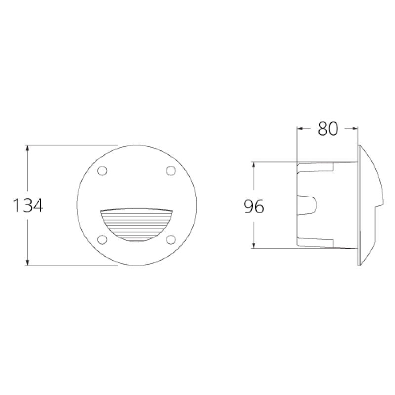 Fumagalli LETI 100 Round-ST (2C4) Black 3 Watt with Warm Light Color