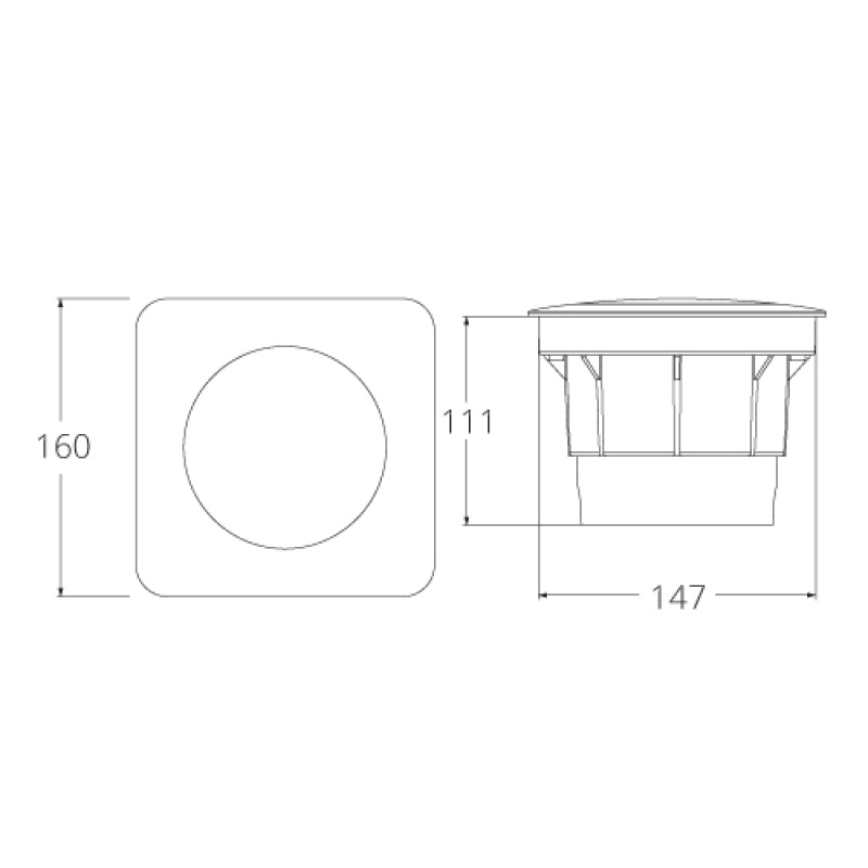 Fumagalli CECI 160-SQ (3F4) Black 10 Watt with Warm Light Color