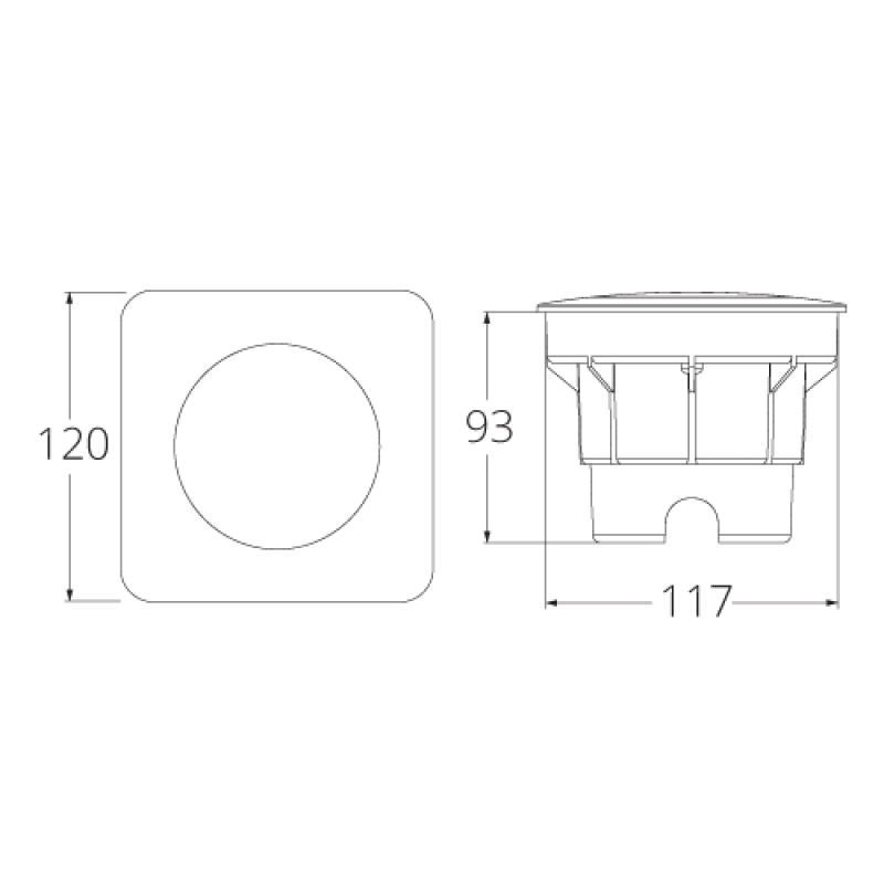 Fumagalli CECI 120 - SQ (2F4) Black 3 Watt CCT Settable