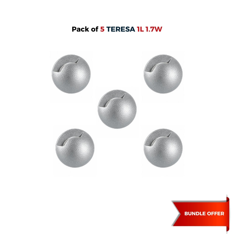 مجموعة من 5 فوماجالي Teresa 1L (2L1) رمادي 1,7 وات أصفر دافئ