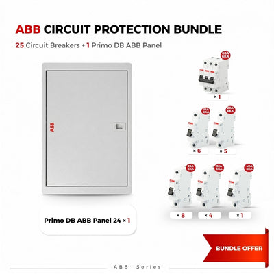 ABB Primo 24-Way Complete Distribution Panel Bundle with 3-Pole 63A 6kA Main Breaker