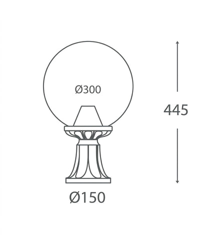 فوماجالي MINILOT/GLOBE 300 فانوس على عمود كلاسيكي أسود بغطاء أوبال E27