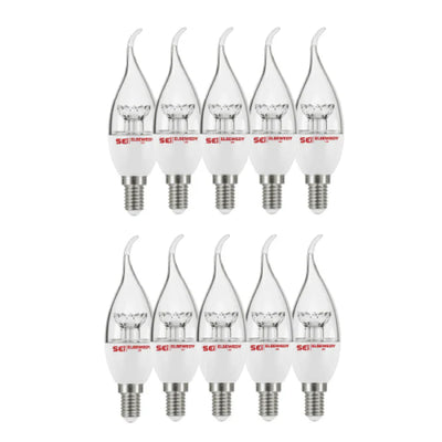 A Bundle of 10 Candle Crystal LED Lamps 6 Watt Daylight (White Color)