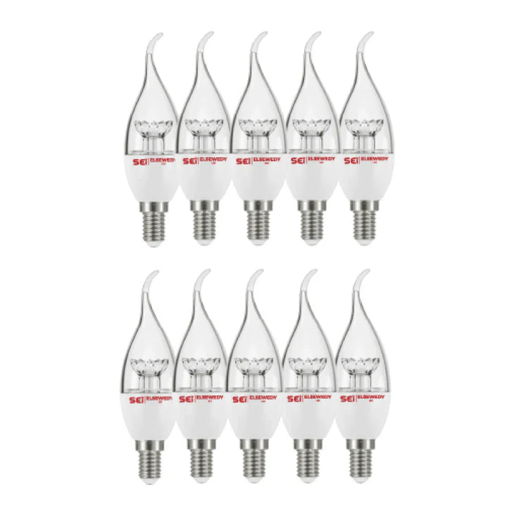 A Bundle of 10 Candle Crystal LED Lamps 6 Watt Daylight (White Color)