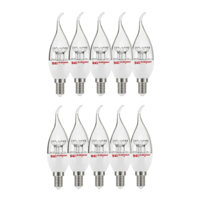 A Bundle of 10 Candle Crystal LED Lamps 6 Watt (Warm Color)