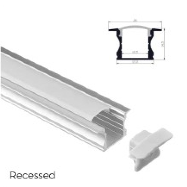 ASTER LED Strip 5Meter Roll 15W/M Daylight Color (IP65) With 1M Recessed Alu Profile